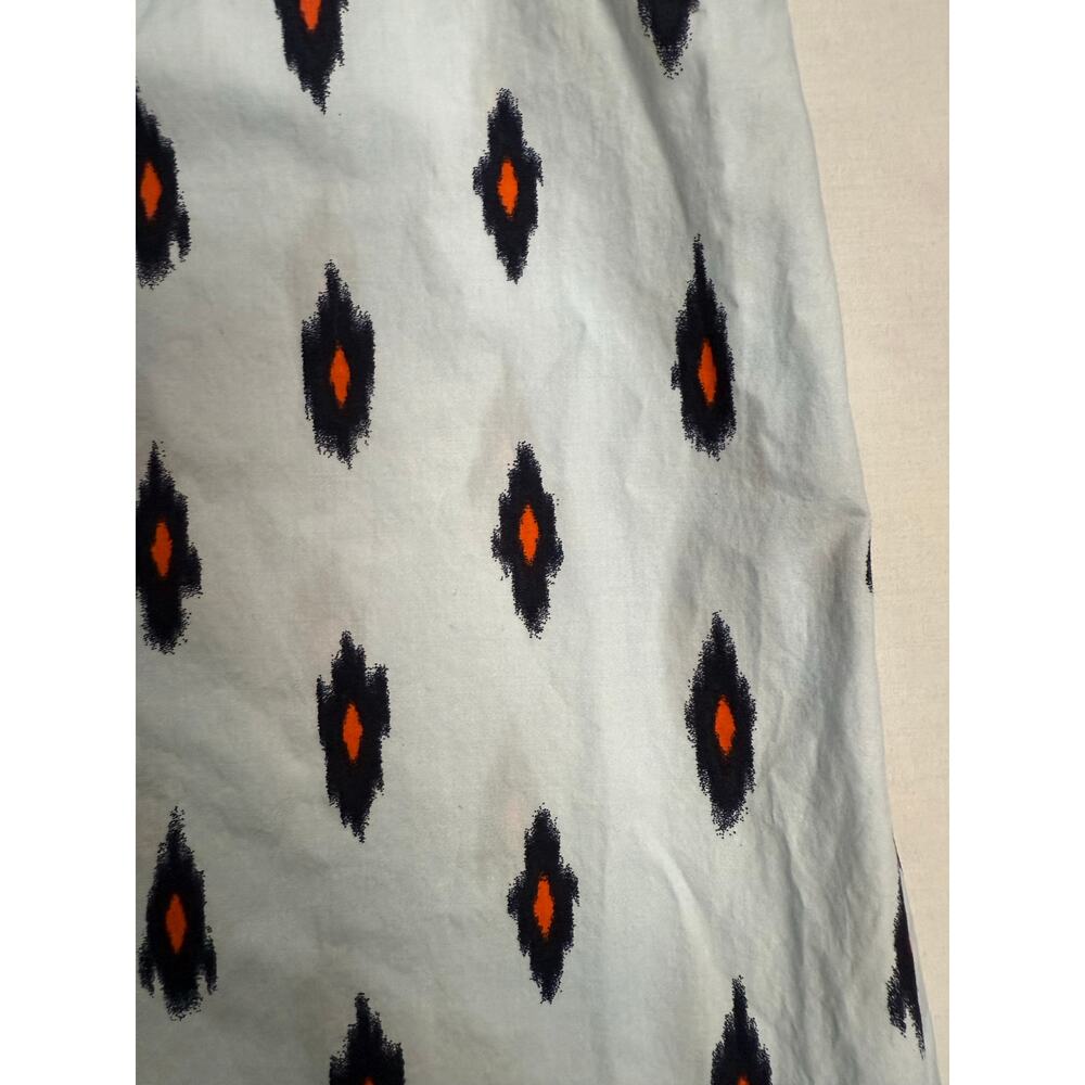 J. Crew Off Shoulder Ikat Dress Blue Orange Size MEDIUM Cotton - Picture 4 of 10